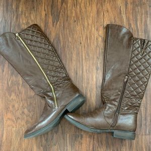 Target tall brown leather boots